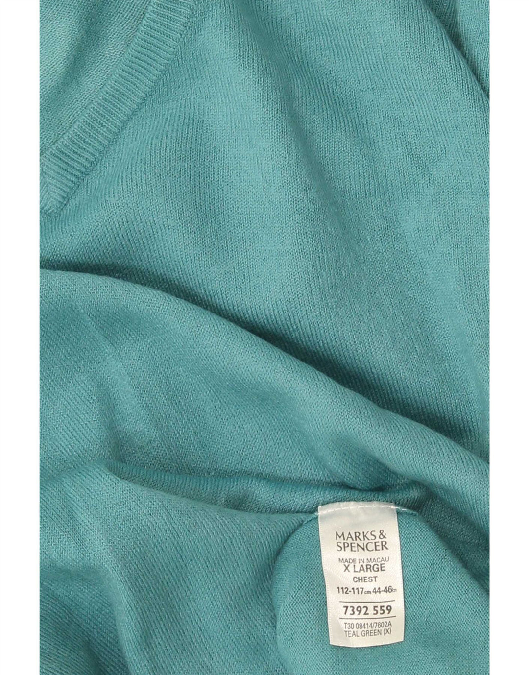 Pulover pentru bărbați Marks & Spencer, cu decolteu în V, XL, verde acrilic