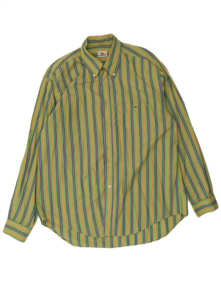 Cămașă Lacoste pentru bărbați, mărimea 44 XL, cu dungi verzi