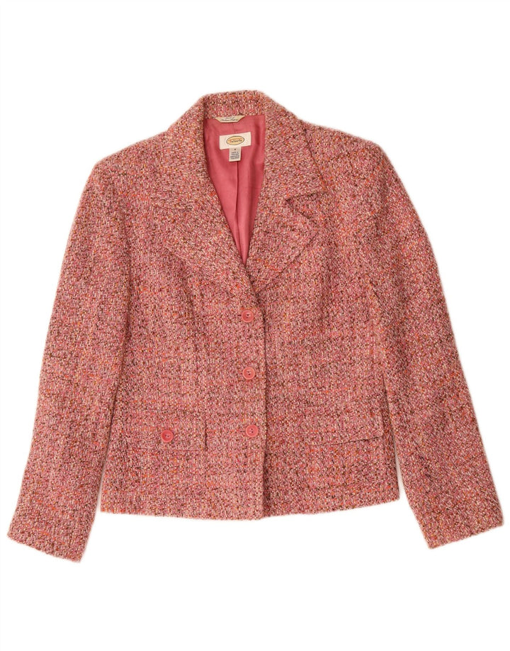 Sacou blazer pentru femei TALBOTS cu 3 nasturi US 8 Medium roz acrilic cu pături