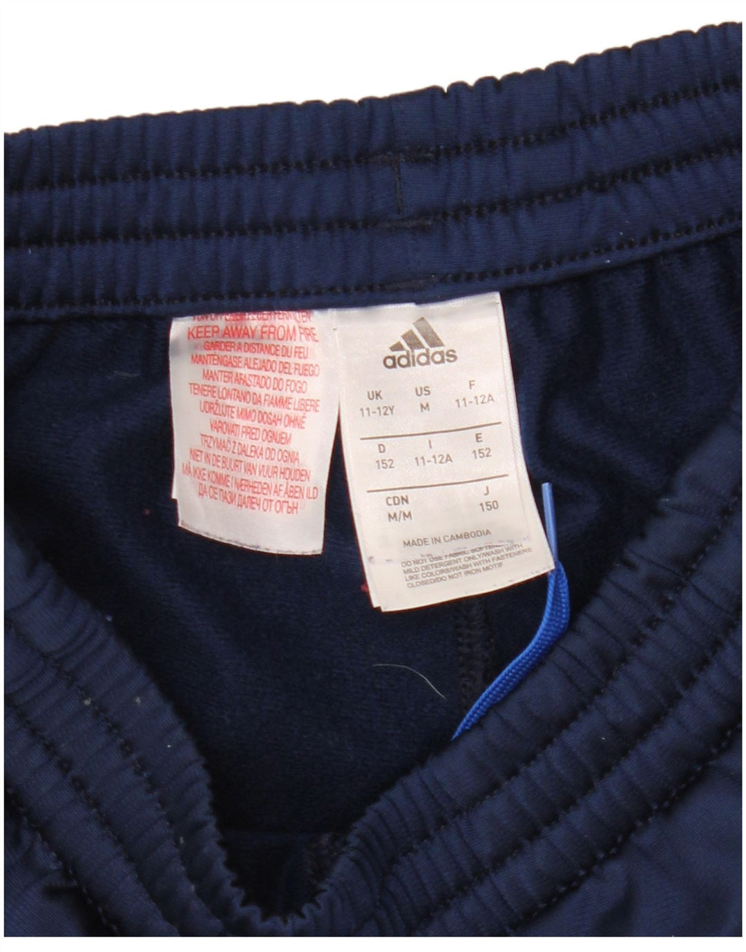 Pantaloni de trening Adidas băieți 11-12 ani poliester bleumarin