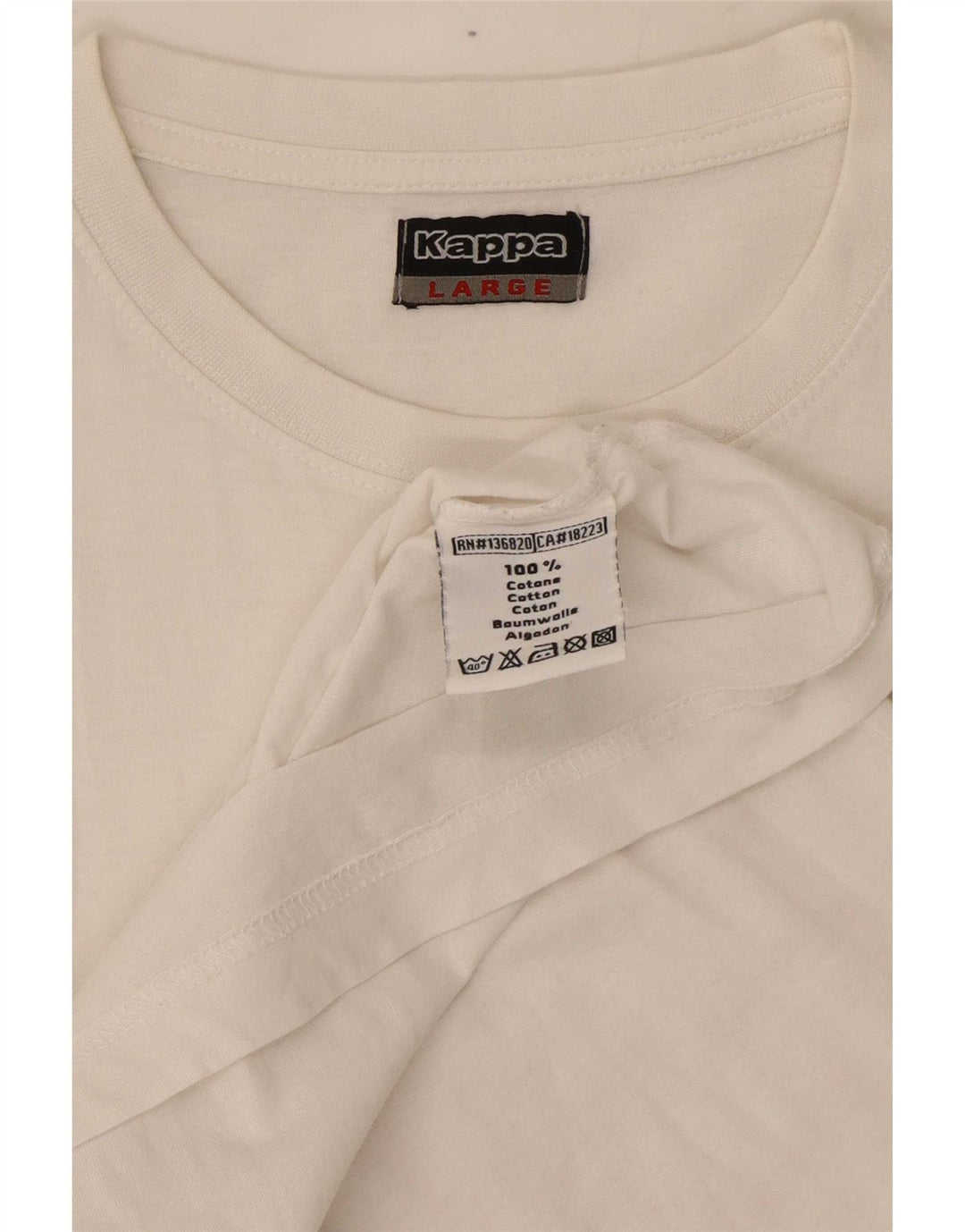 Tricou grafic pentru bărbați Kappa Top mare din bumbac alb