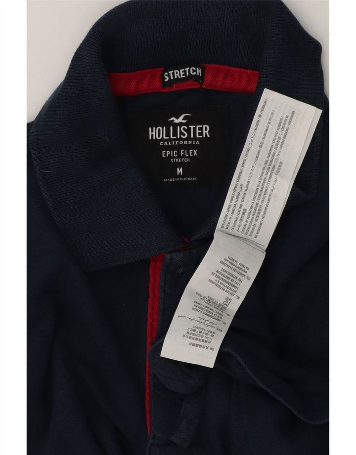 Cămașă polo Hollister pentru bărbați, bumbac, albastru bleumarin mediu
