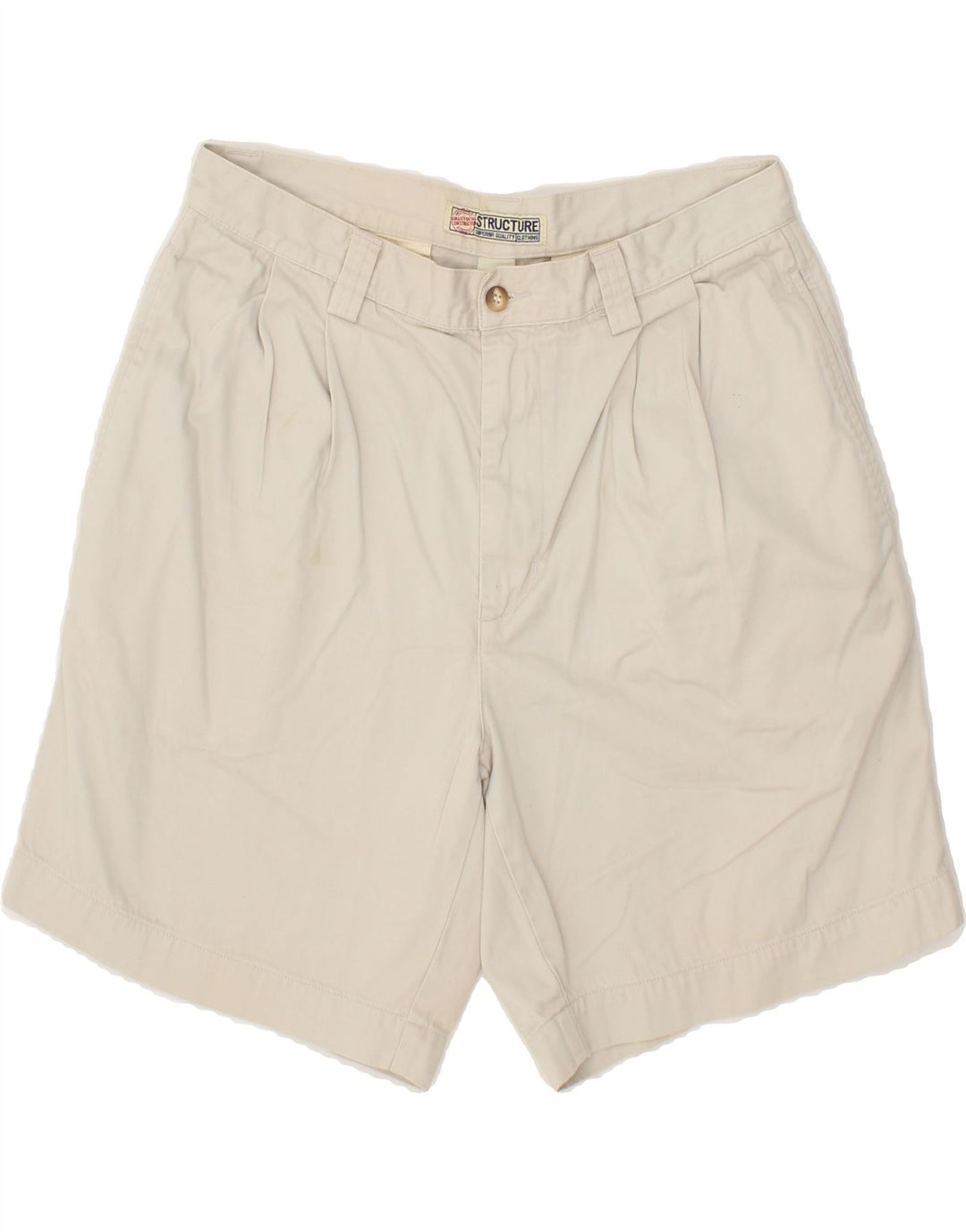 VINTAGE Mens Casual Shorts W33 Medium Beige Cotton Vintage Vintage and Second-Hand Vintage from Messina Hembry 