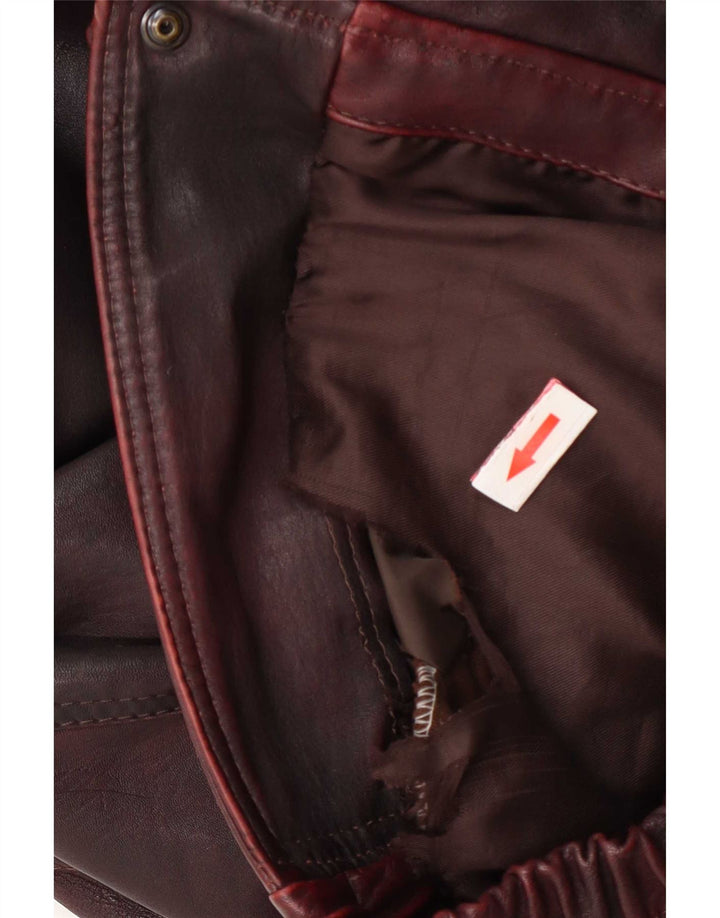 Geacă de piele vintage pentru bărbați IT 50 Large Burgundy
