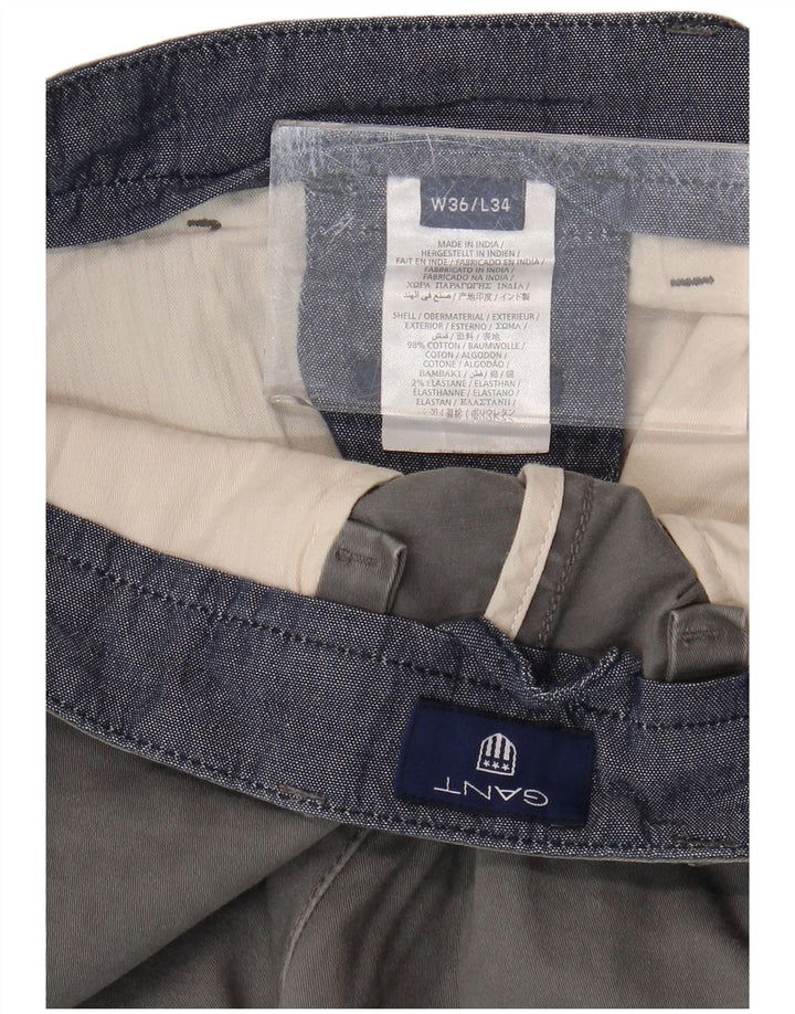 Pantaloni chino drepți pentru bărbați GANT L36 L34 bumbac gri