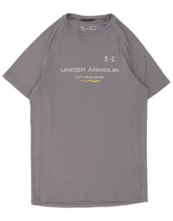Tricou grafic Under Armour pentru bărbați Heat Gear Top mic poliester gri
