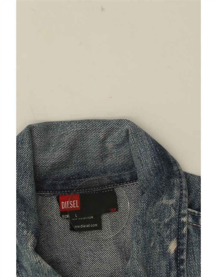 Gilet pentru bărbați Diesel din denim UK 40, mare, albastru, bumbac