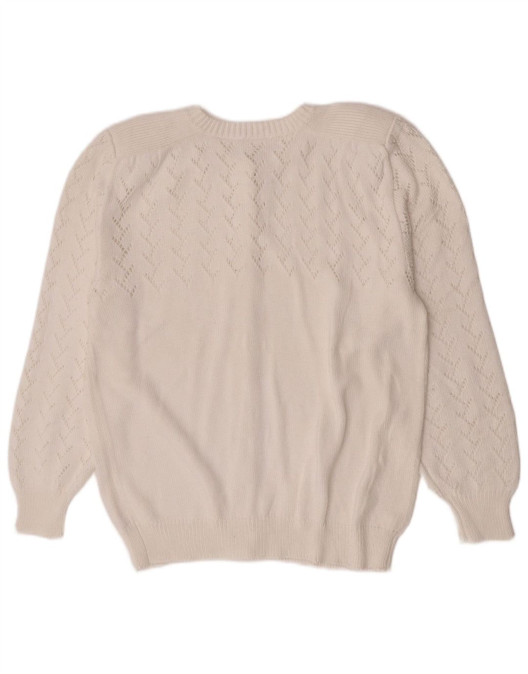 Pulover cardigan vintage pentru femei UK 14 Medium White