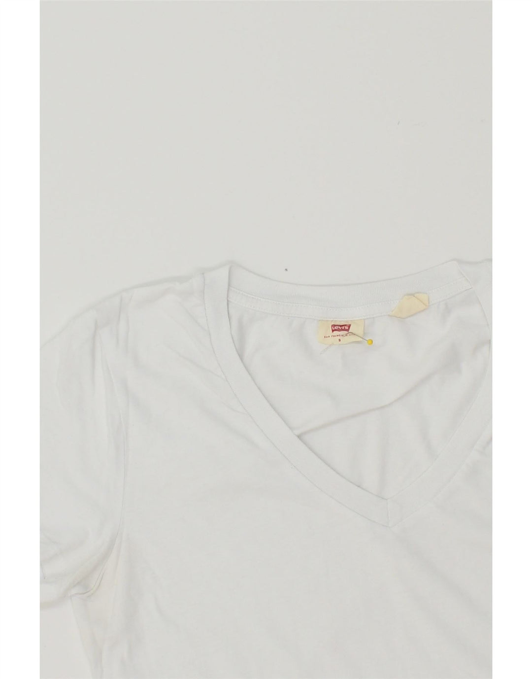 LEVI'S Womens T-Shirt Top UK 10 Small White Cotton Vintage Levi's and Second-Hand Levi's from Messina Hembry 