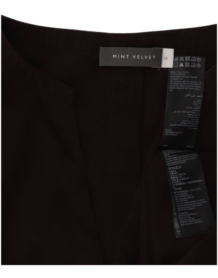 MINT VELVET Top cu tunică pentru femei UK 14 Large Burgundy Poliester