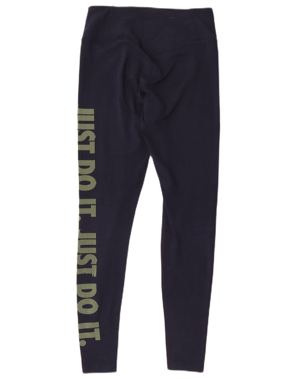 Leggings Nike Dri Fit Graphic pentru femei UK 6 XS Bleumarin