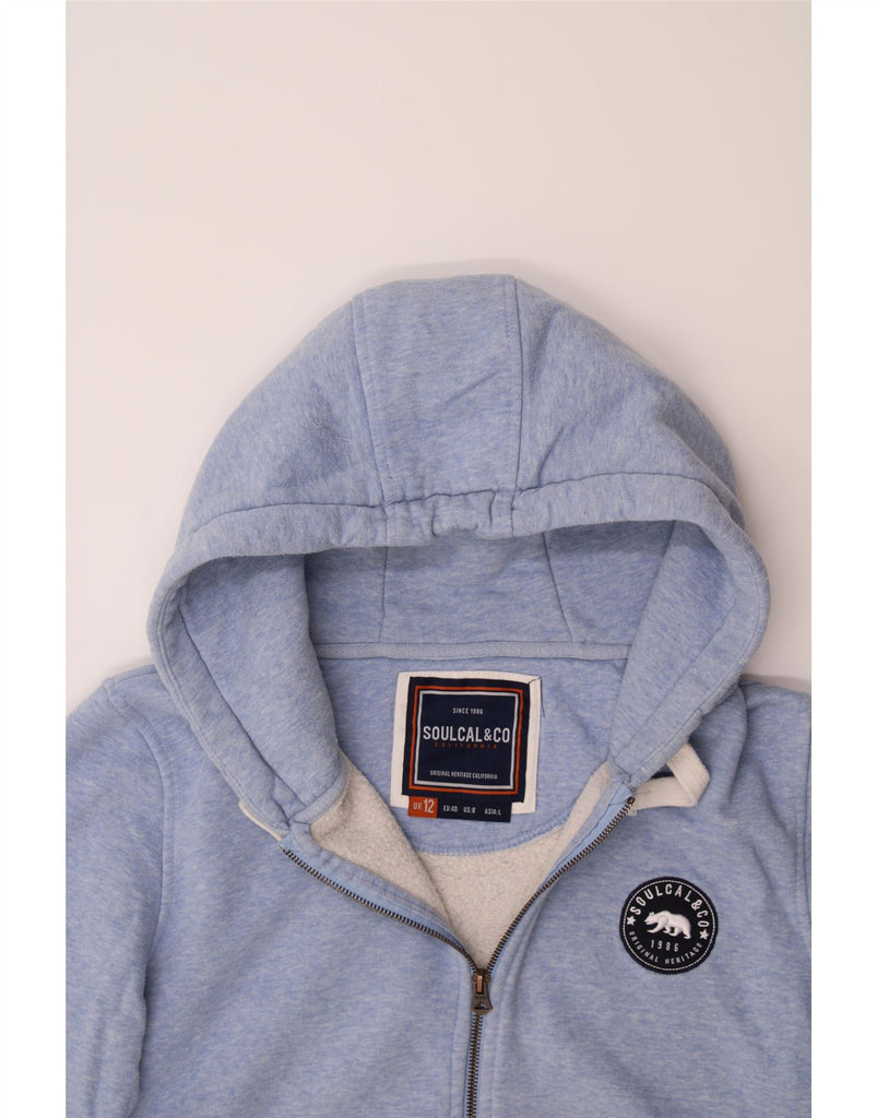 SOUL CAL Womens Zip Hoodie Sweater UK 12 Medium Blue Cotton Vintage Soul Cal and Second-Hand Soul Cal from Messina Hembry 