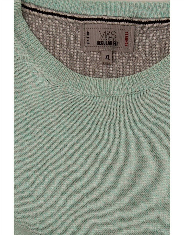 Pulover pentru bărbați Marks & Spencer, cu formă regulată, cu decolteu, XL, albastru