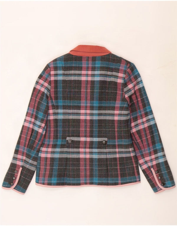 Sacou blazer pentru femei Joe Browns cu 3 nasturi UK 10 Mic, gri, poliester în carouri