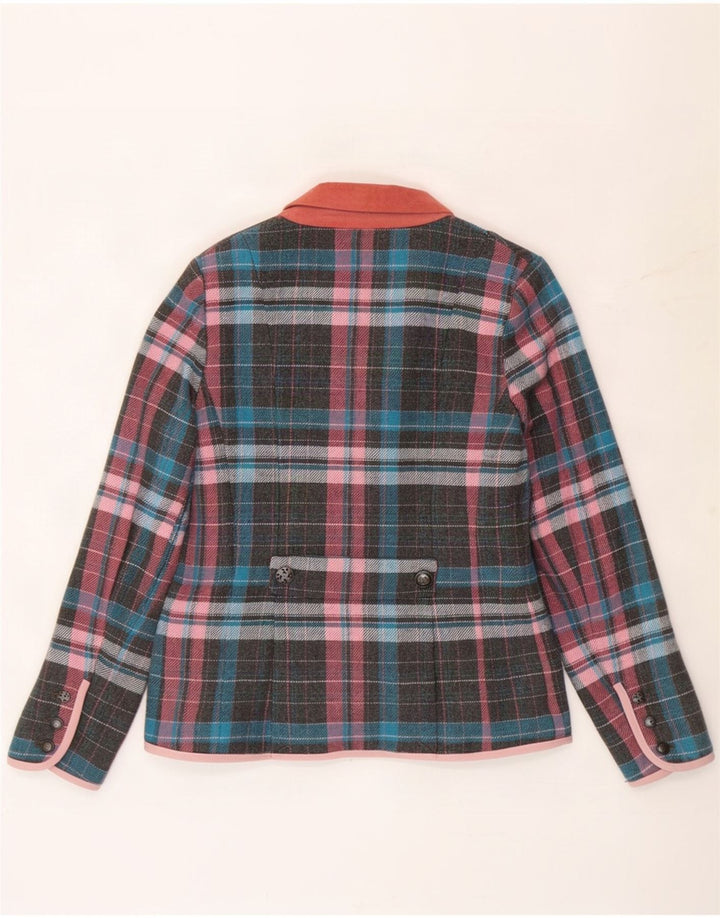 Sacou blazer pentru femei Joe Browns cu 3 nasturi UK 10 Mic, gri, poliester în carouri