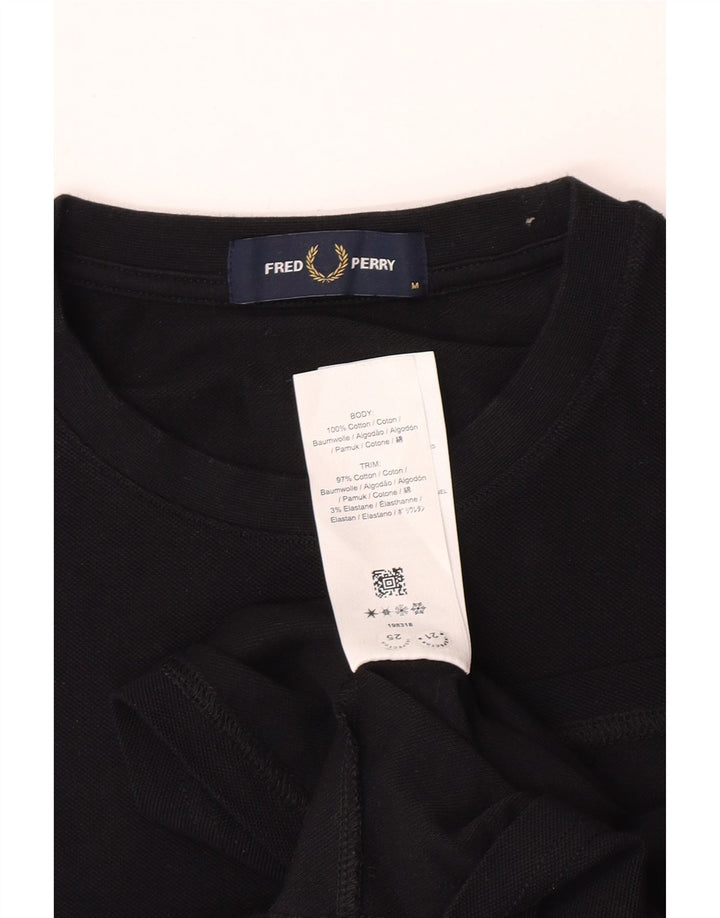Tricou Fred Perry pentru bărbați Top mediu negru din bumbac color bloc