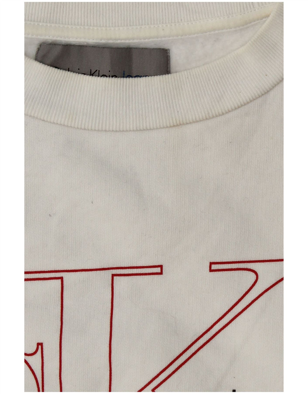 CALVIN KLEIN JEANS Hanorac crop pentru femei Pulover UK 6 XS Alb