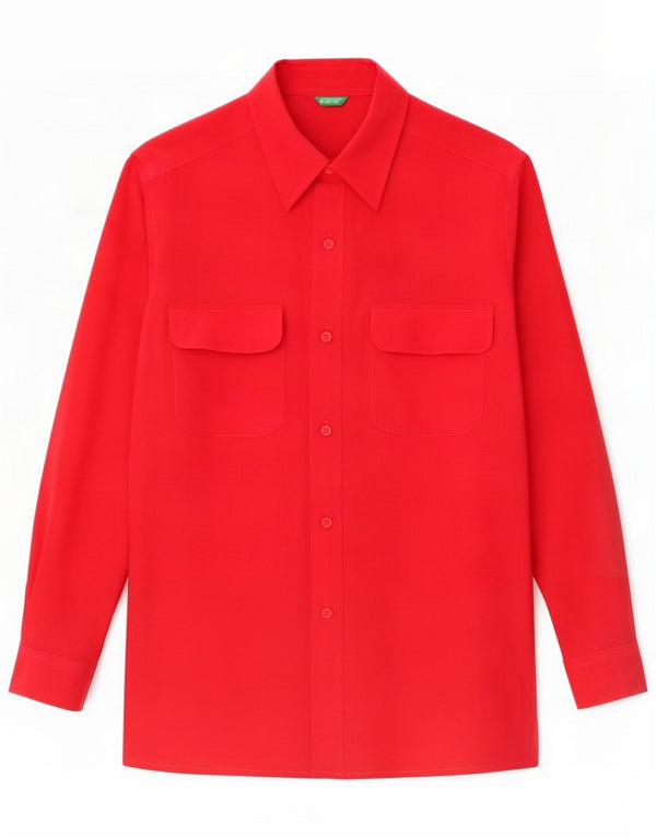 Beneton Bluză supradimensionată pentru femei UK 10 Small Red Silk