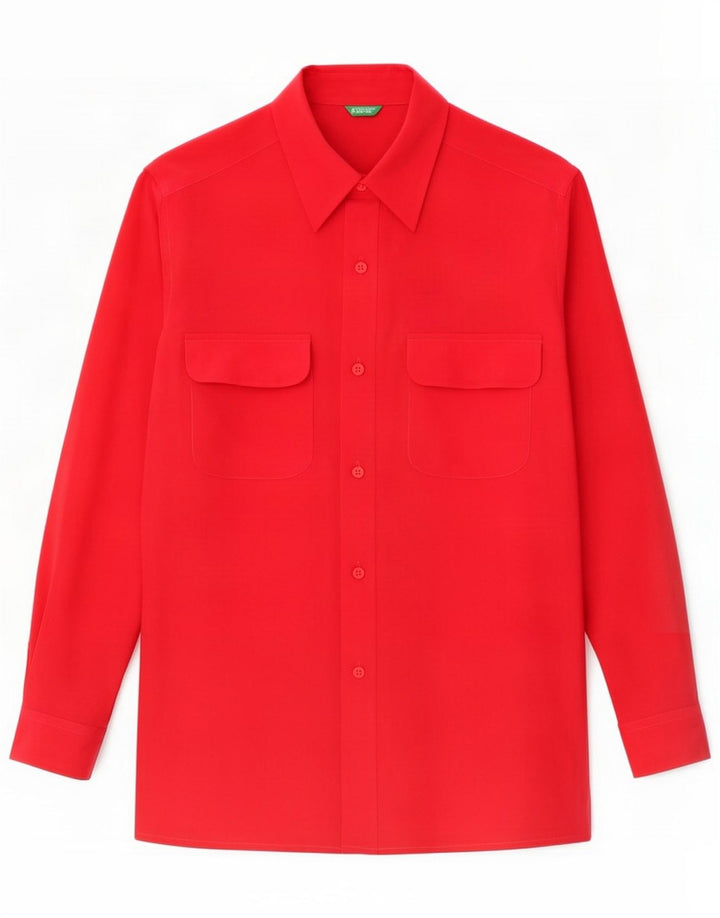Beneton Bluză supradimensionată pentru femei UK 10 Small Red Silk
