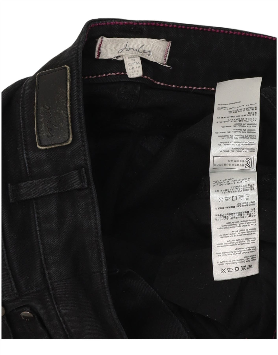 JOULES Blugi subțiri pentru femei UK 10 Small W30 L30 Bumbac negru