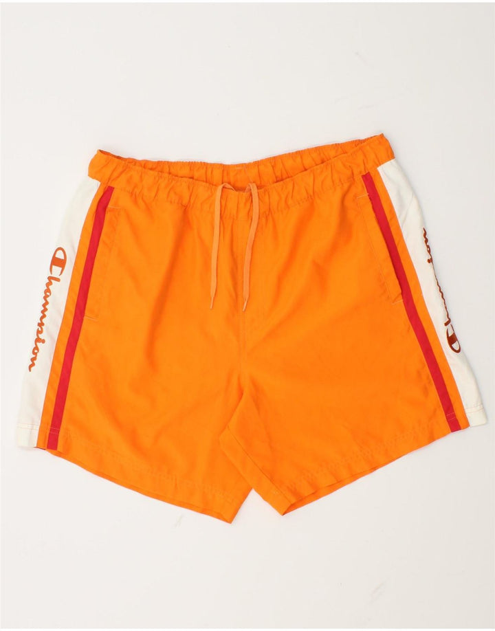 Pantaloni scurți de înot grafic pentru bărbați Champion, mari, portocalii, din poliester