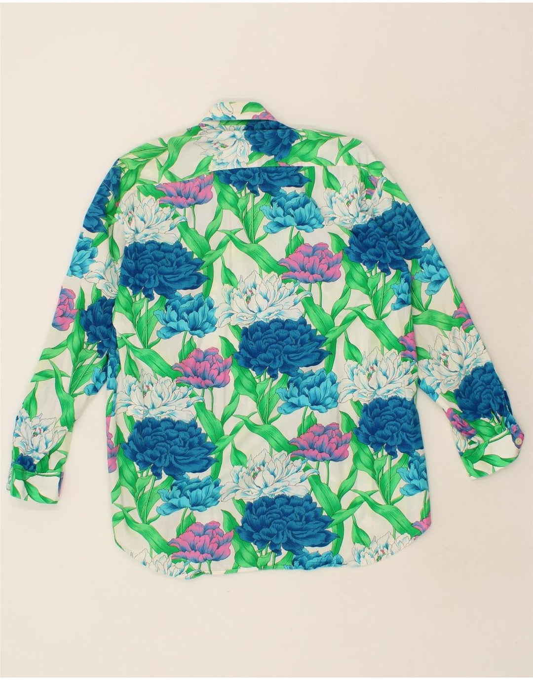 EMMANUEL SHVILI Womens Shirt IT 44 Medium Green Floral Cotton Vintage Emmanuel Shvili and Second-Hand Emmanuel Shvili from Messina Hembry 