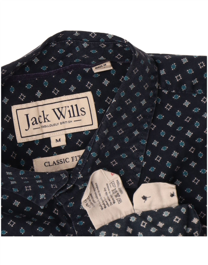 Cămașă Jack Wills pentru bărbați, cu potrivire clasică, din bumbac geometric albastru mediu