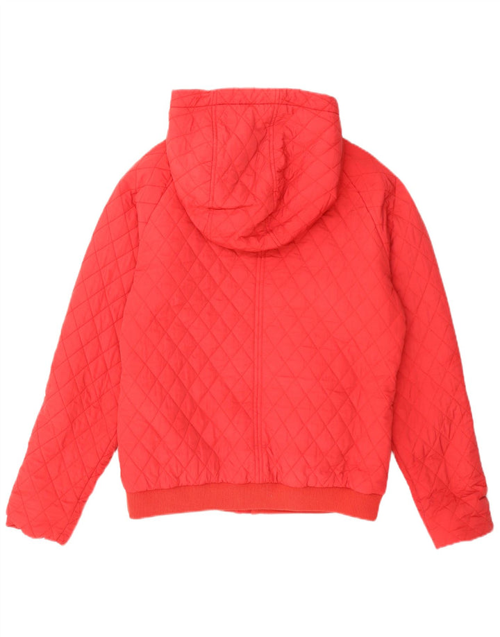 Timberland Jachetă matlasată cu glugă pentru femei UK 14 Medium Red Nylon