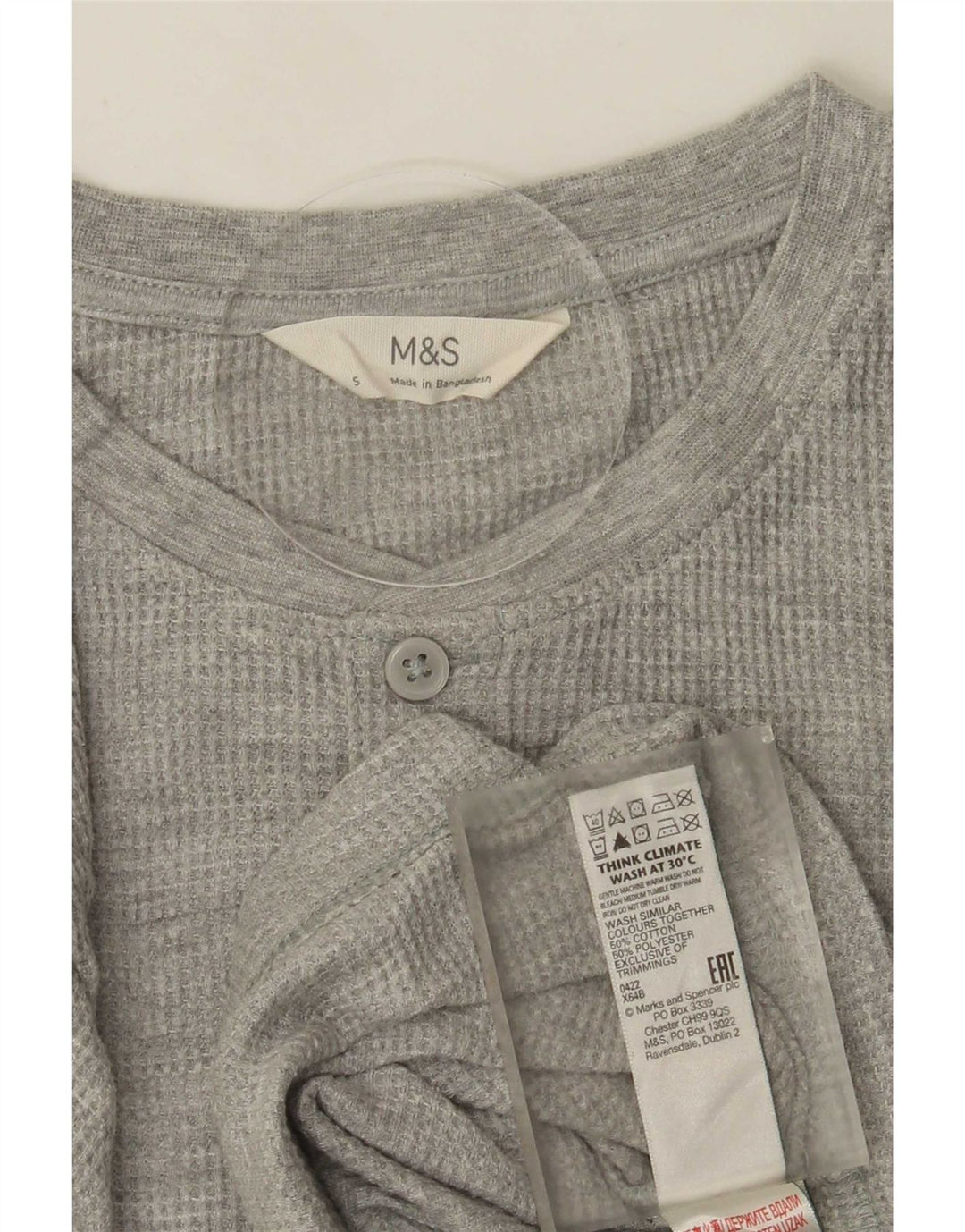 Marks & Spencer Top pentru bărbați cu mânecă lungă din bumbac gri mic