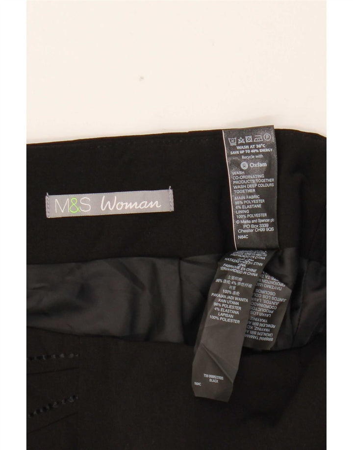 Fusta trompetă pentru femei Marks & Spencer UK 10 Small W29 Poliester negru