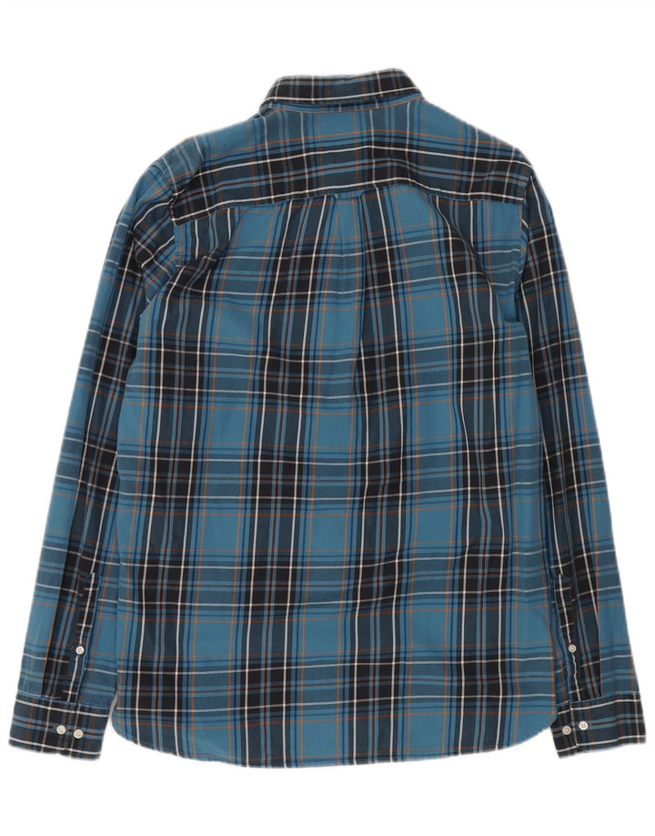Cămașă cu carouri Superdry pentru bărbați, bumbac în carouri, albastră