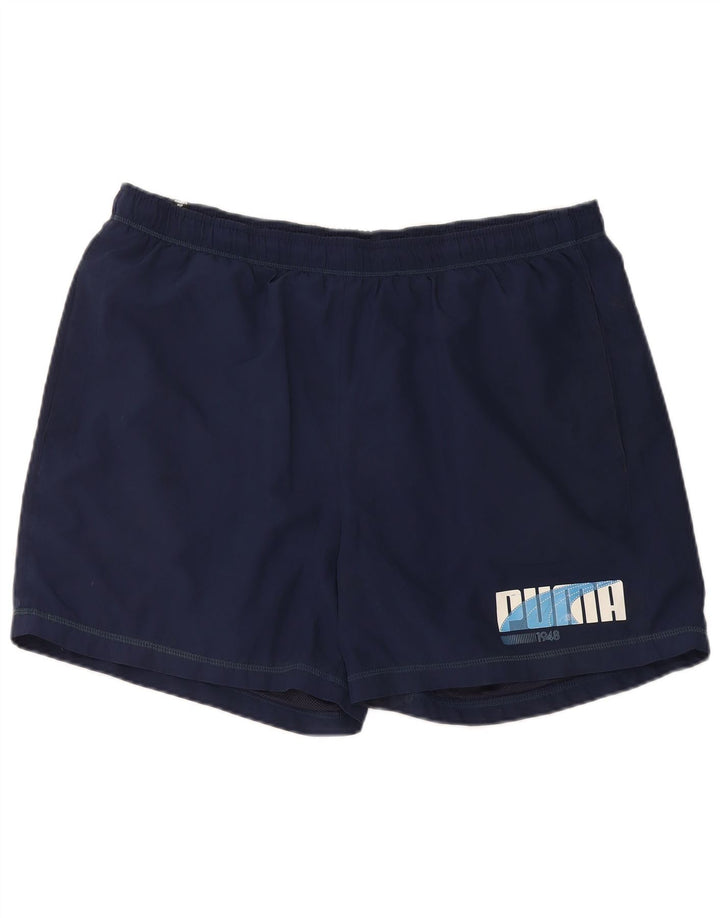 Pantaloni scurti sport grafic PUMA pentru bărbați XL, poliester bleumarin