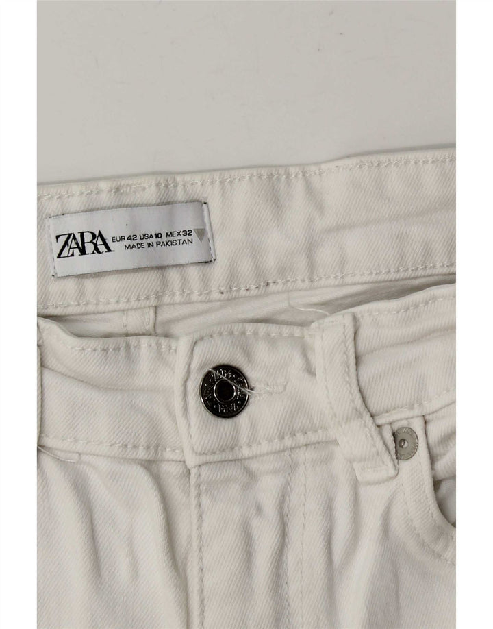 Pantaloni Drepți Decupați De Damă Zara Mari L32 L25 Alb
