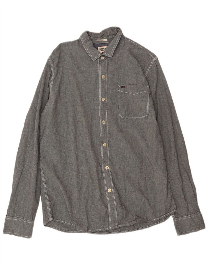 Cămașă pentru bărbați Tommy Hilfiger XL, bumbac gri Houndstooth