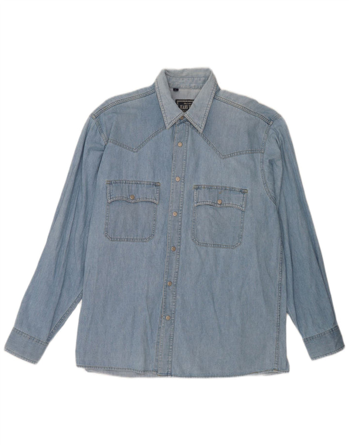 Cămașă Vintage bărbați din denim mare, albastru, bumbac