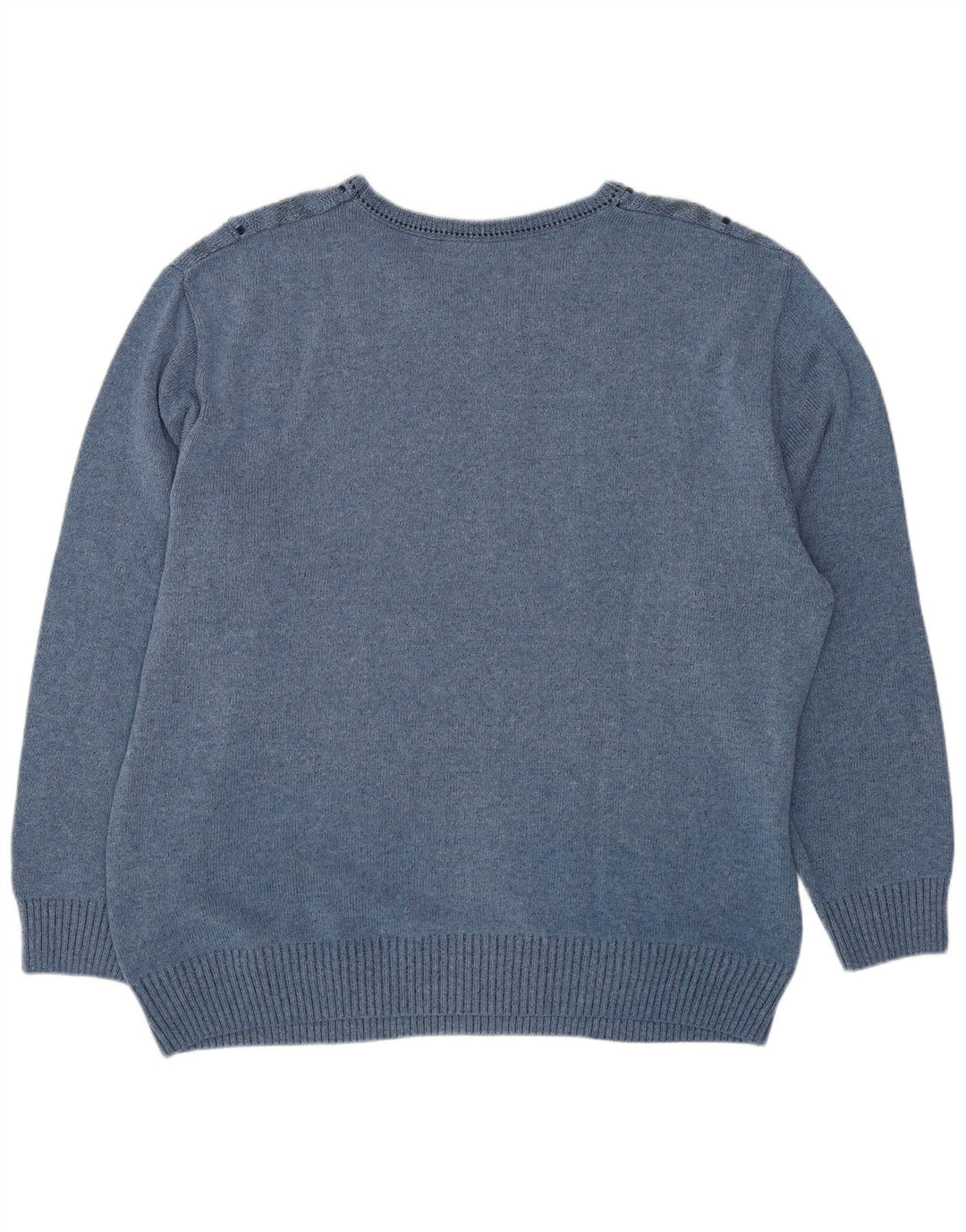 VINTAGE Pulover cu decolteu în V pentru bărbați UK 44 XL Bumbac geometric albastru