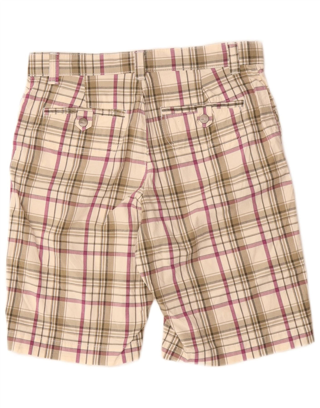 Pantaloni scurți casual pentru femei Lee US 8 Medium W30 Beige Check Bumbac