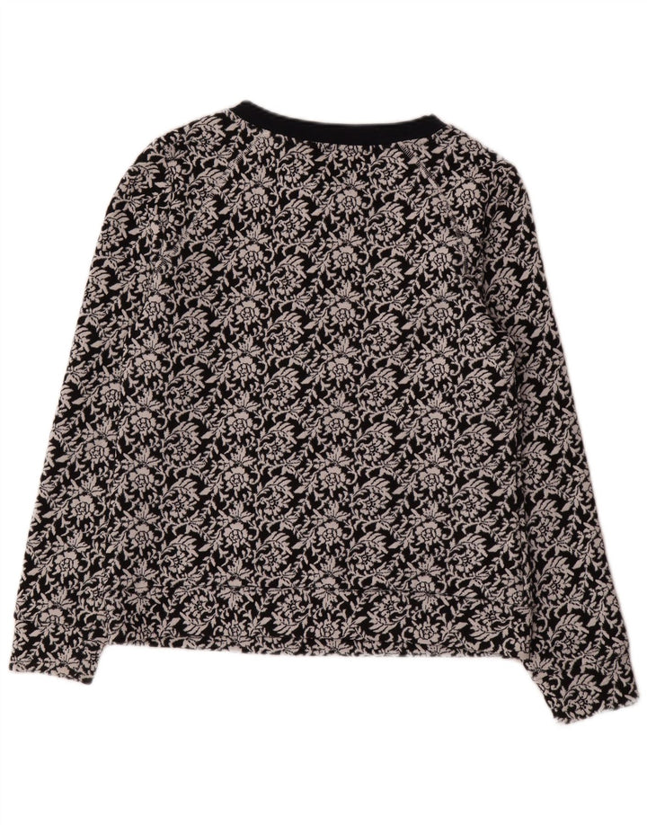 Hanorac pentru femei Ted Baker Pulover Mărimea 2 Mic Bumbac Floral Negru