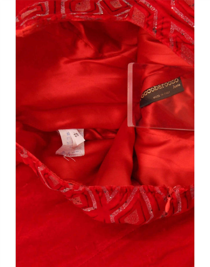 Roccobarocco Rochie pentru femei fără bretele IT 42 Medium Red Argyle/Diamond Viscose