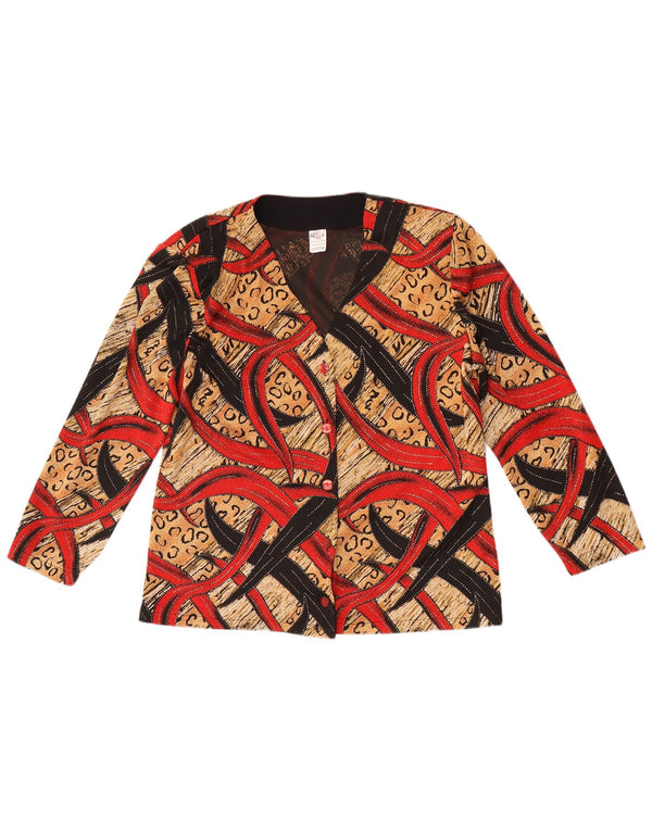 Vintage Womens Abstract Pattern Shirt Blouse UK 14 Large Multicoloured
