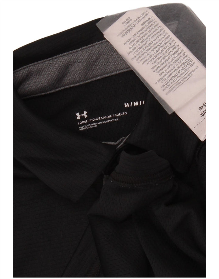 Tricou polo Under Armour pentru bărbați, poliester mediu negru