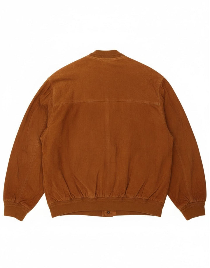 Jachetă bomber din piele intoarsa Jolly pentru barbati IT 58 4XL din piele maro