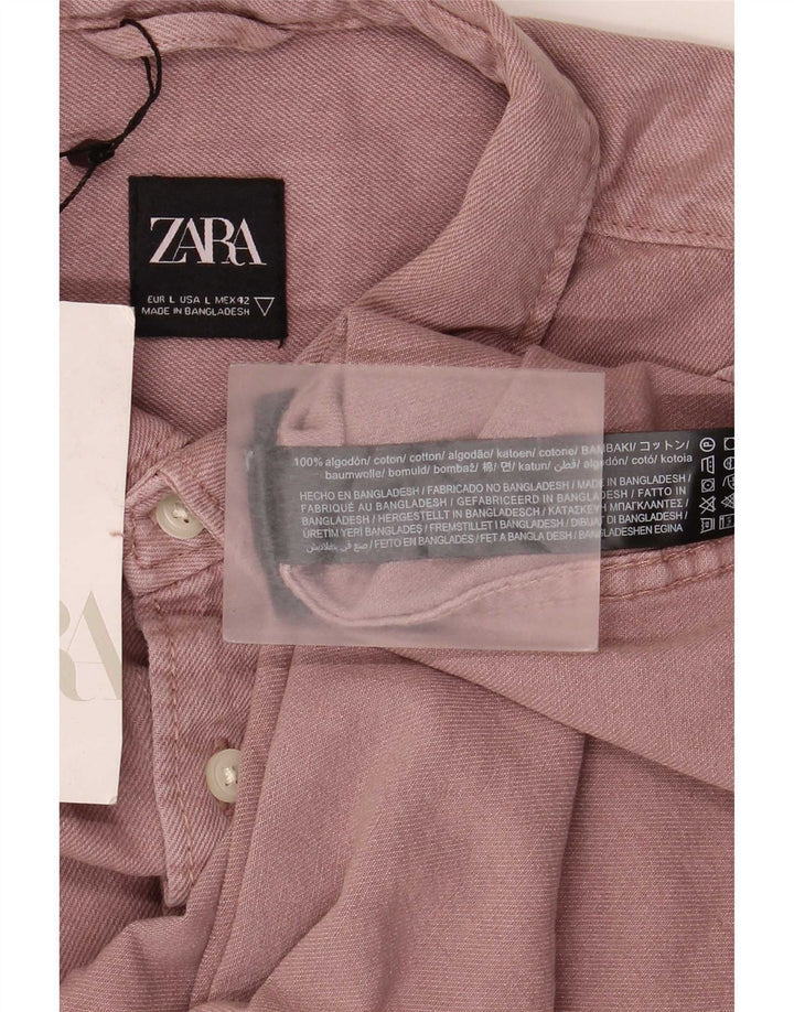 Cămașă pentru bărbați Zara mare bumbac roz