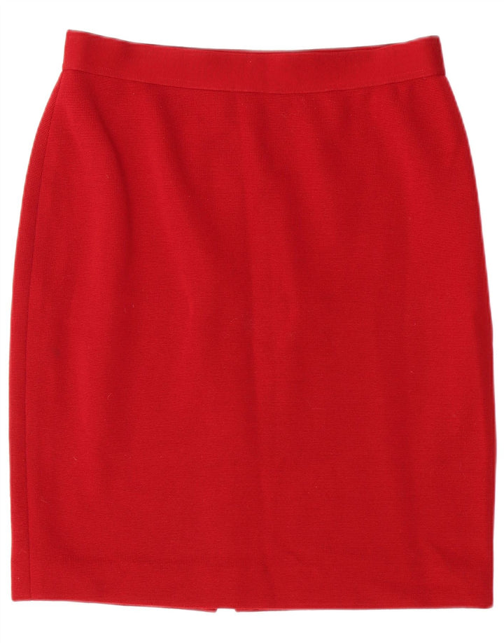 Fusta creion Vintage pentru femei W32 Lână roșie mare