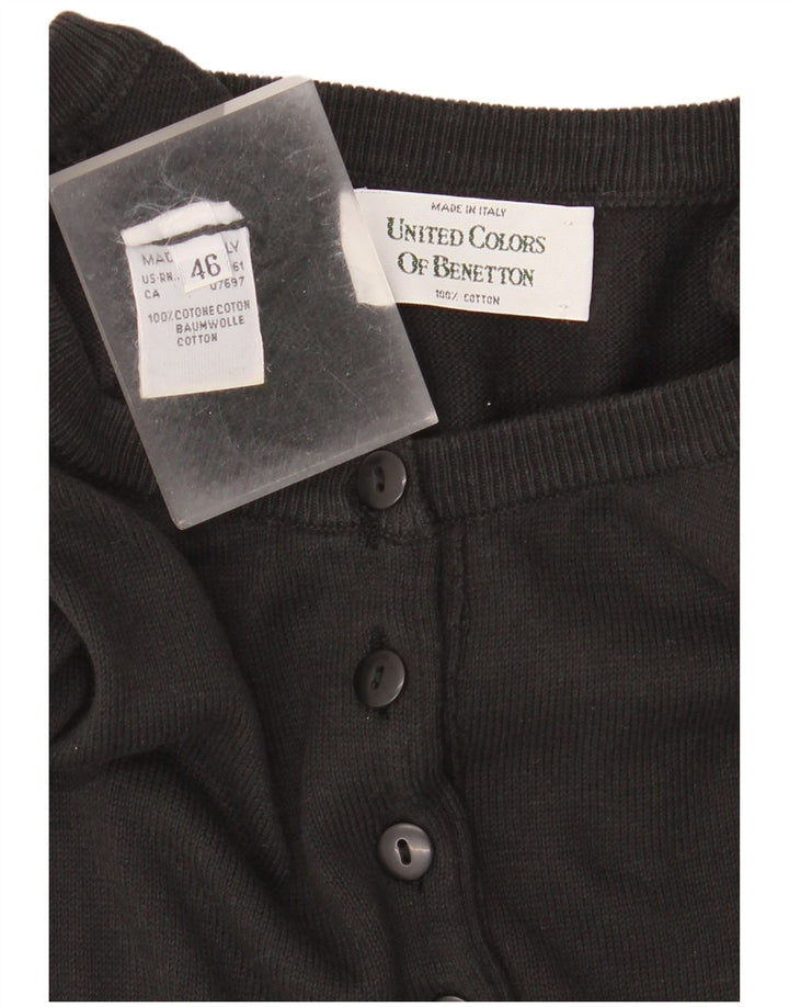 Crop Top din tricot pentru femei Benetton IT 46, mare, negru, bumbac