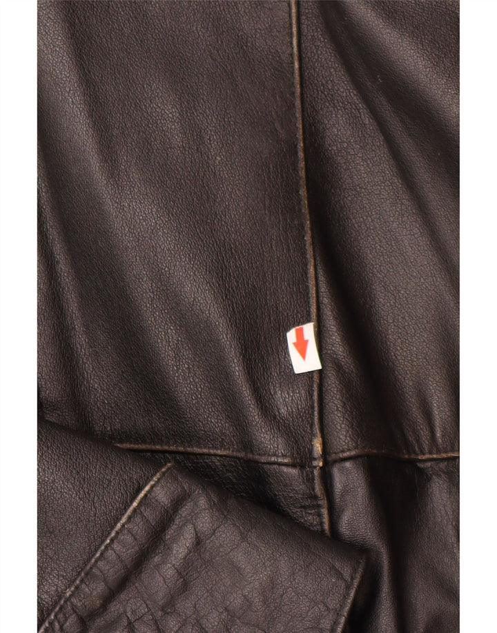 Jachetă de piele vintage pentru bărbați UK 38 Medium Black Leather
