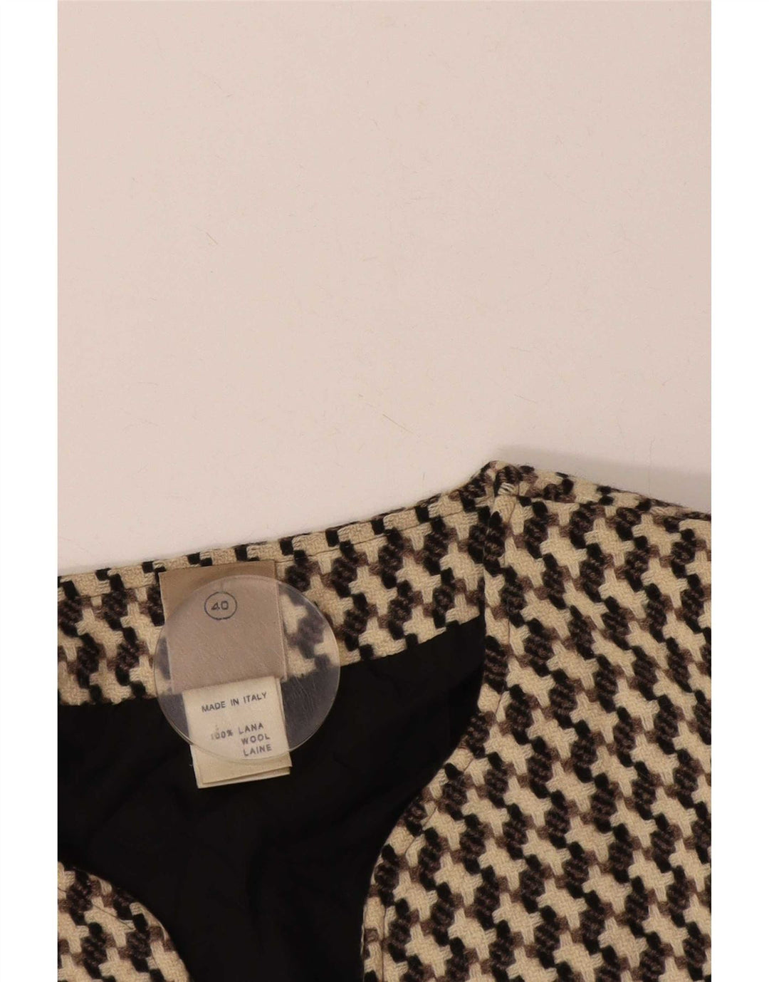 Jachetă pentru femei Poi By Krizia Crop Blazer IT 40 Small Beige Houndstooth