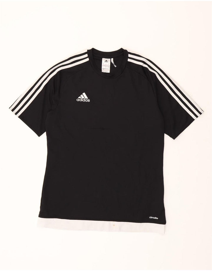 Tricou ADIDAS Climalite pentru bărbați Top Mediu Negru Poliester Bloc de culoare