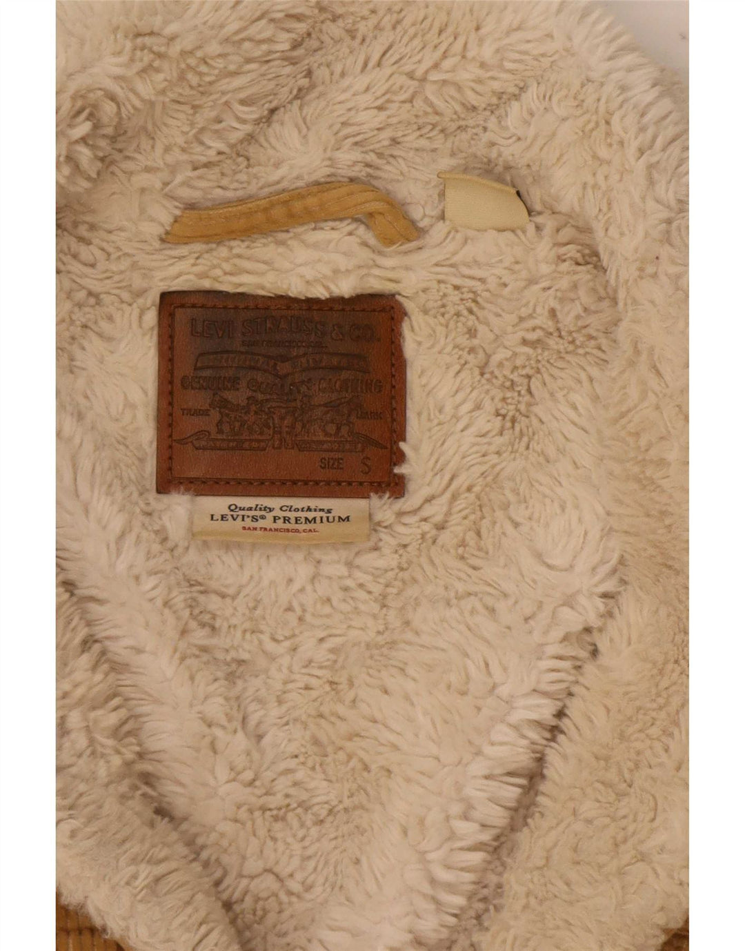 Jachetă Oversized Crop Sherpa din velur pentru femei Levi's UK 10 Small Beige