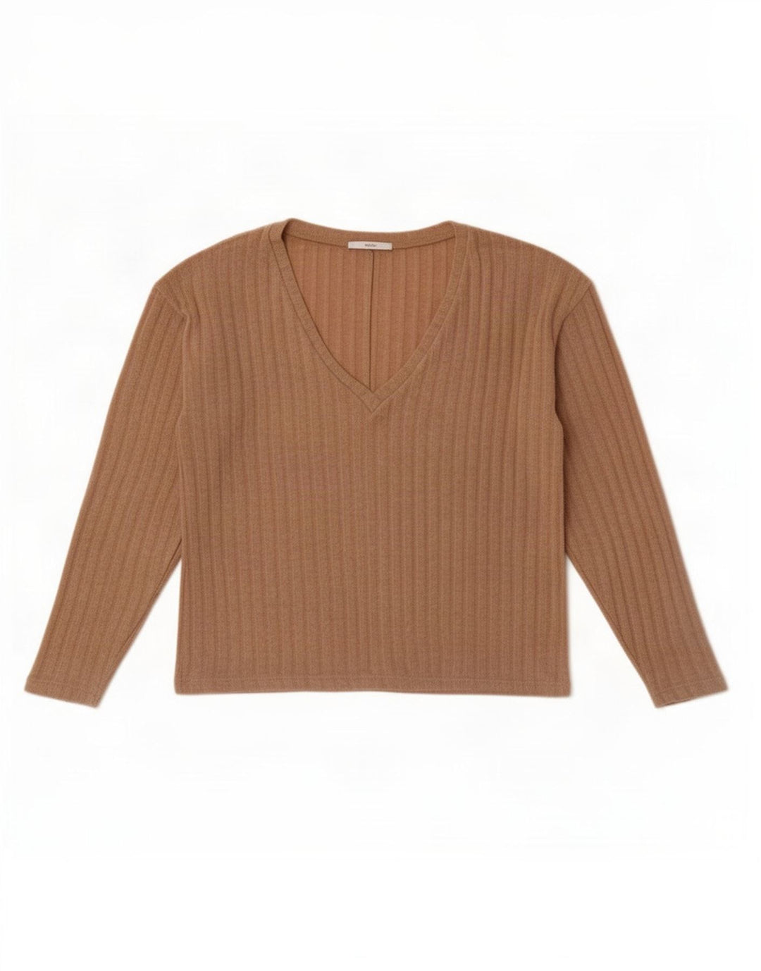 Crop Top pentru femei Zara cu mânecă lungă UK 10 Mic Maro Poliester